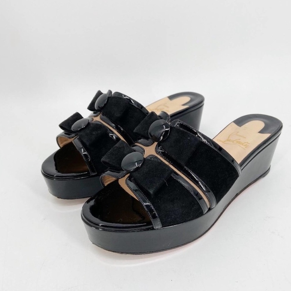 CHRISTIAN LOUBOUTIN Daisy Doll 60 Patent Slides Size 7